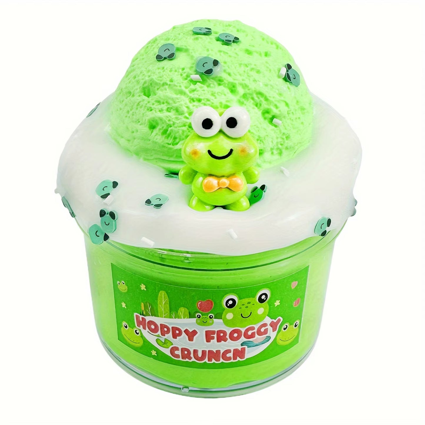 DIY Green Frog Slime Set, Handmade Toy, Children'S Toy, Stress Relieving Gift, Odorless, Stretchable Clay Toy, Slime Combination