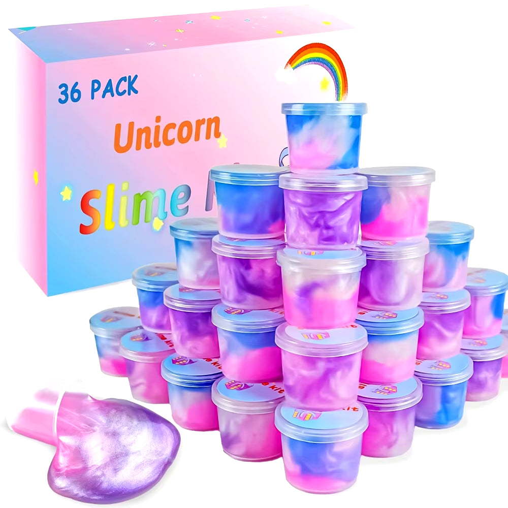 Magical Unicorn Rainbow Slime Squishy Toy Non-Sticky Stretchy Slimes Ideal for Kids Anti-Stress Toy Party Favors & Goodie Bags