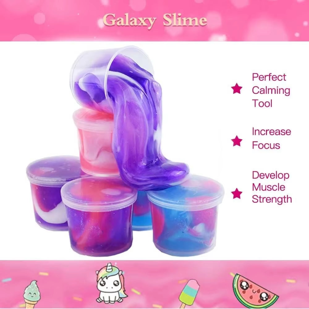 Magical Unicorn Rainbow Slime Squishy Toy Non-Sticky Stretchy Slimes Ideal for Kids Anti-Stress Toy Party Favors & Goodie Bags