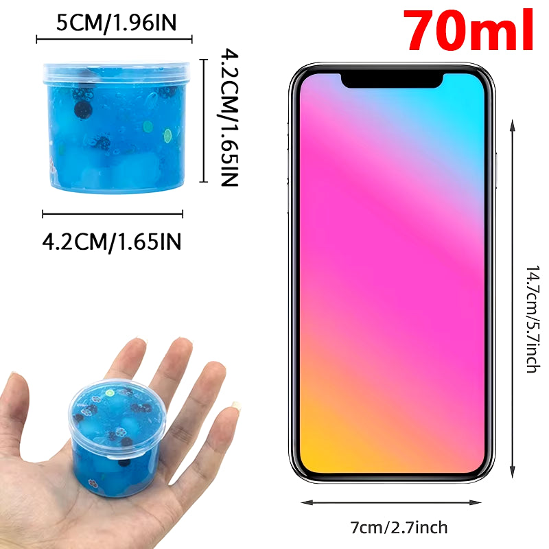 70/300Ml Large Capacity Crunchy Slime Kit Premade Crystal Slime Set Super Soft and Non-Sticky Jelly Cube Slime Party Favor Gifts
