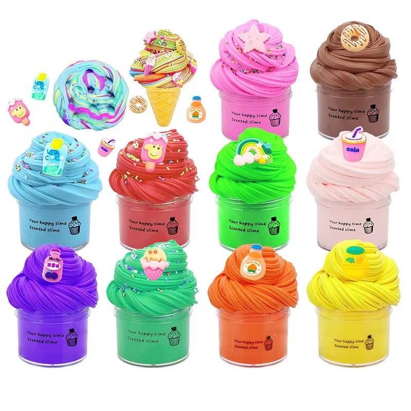 Decompress Soft Charms Rainbow Clay Kawaii Slime Party Toy for Kids Gift Colored Modeling Clay Set Toys Education Creativitytoy