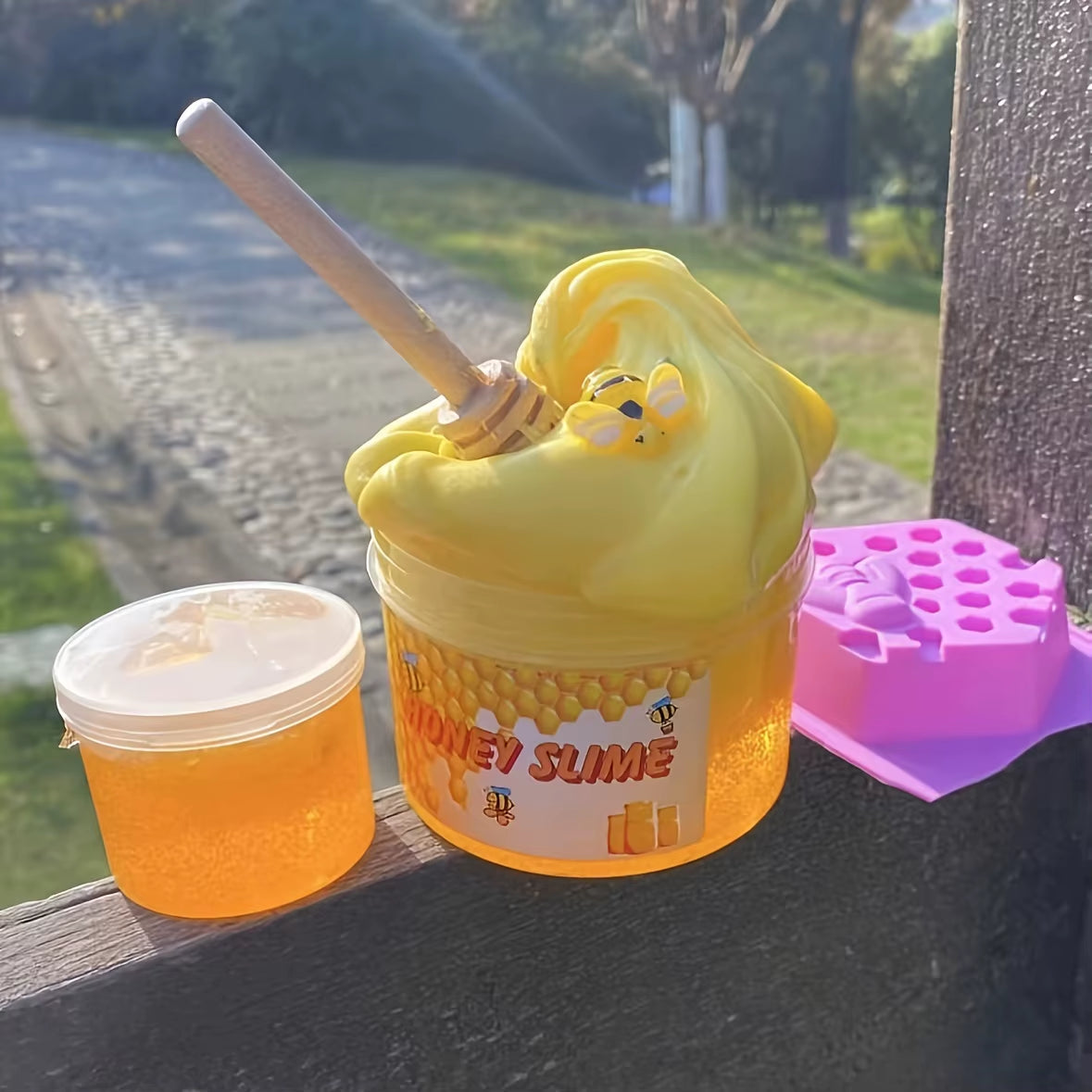 DIY Honey Slime Set, Yellow Transparent Slime+Yellow Clay, Simulated Handmade Toy, Children'S Toy, Stress Relieving Gift, Odorle