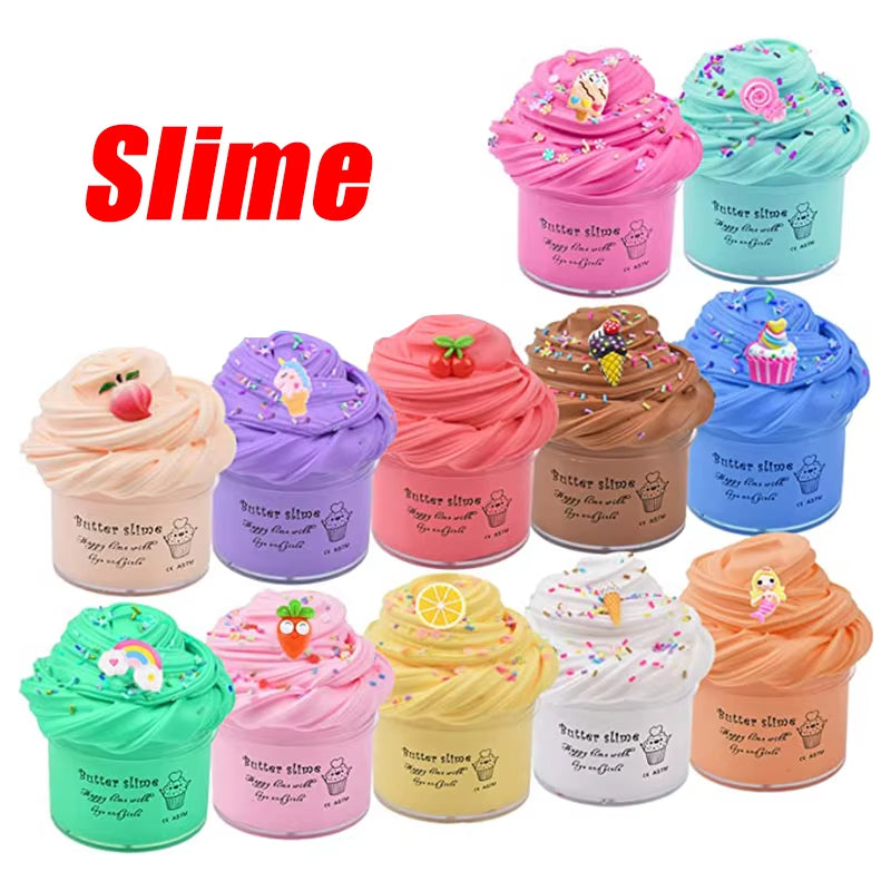 50Ml Butter Slime Kit Fake Candy Scented Slime Fluffy Party Antistress Toys for Kids Boys Girls Birthday Gift