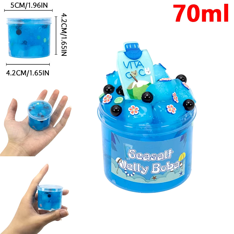 70/300Ml Large Capacity Crunchy Slime Kit Premade Crystal Slime Set Super Soft and Non-Sticky Jelly Cube Slime Party Favor Gifts