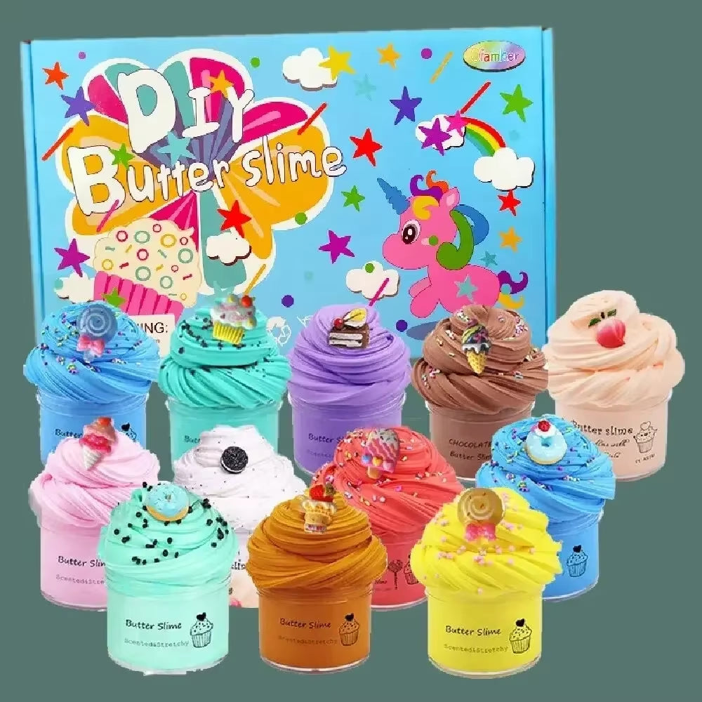 Decompress Soft Charms Rainbow Clay Kawaii Slime Party Toy for Kids Gift Colored Modeling Clay Set Toys Education Creativitytoy