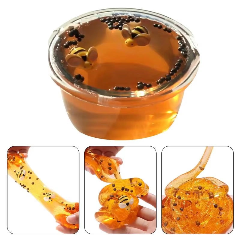 60Ml Hot Crystal Slime Toys Clear Honey Slime Bee Polymer Clays Modeling Slime Lizun Glue Mud Slime Putty DIY Toy Antistress Mud