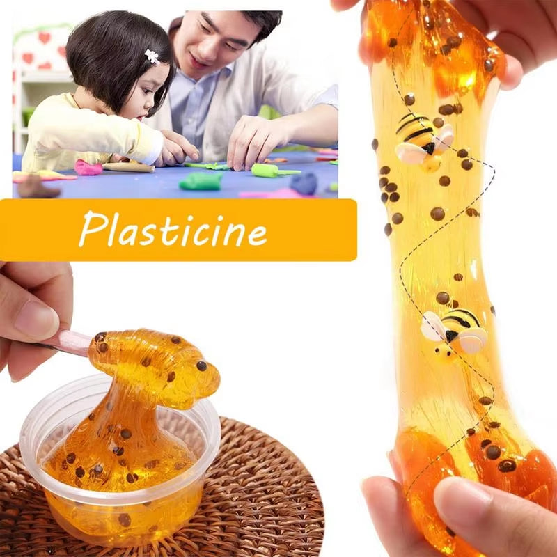 60Ml Hot Crystal Slime Toys Clear Honey Slime Bee Polymer Clays Modeling Slime Lizun Glue Mud Slime Putty DIY Toy Antistress Mud