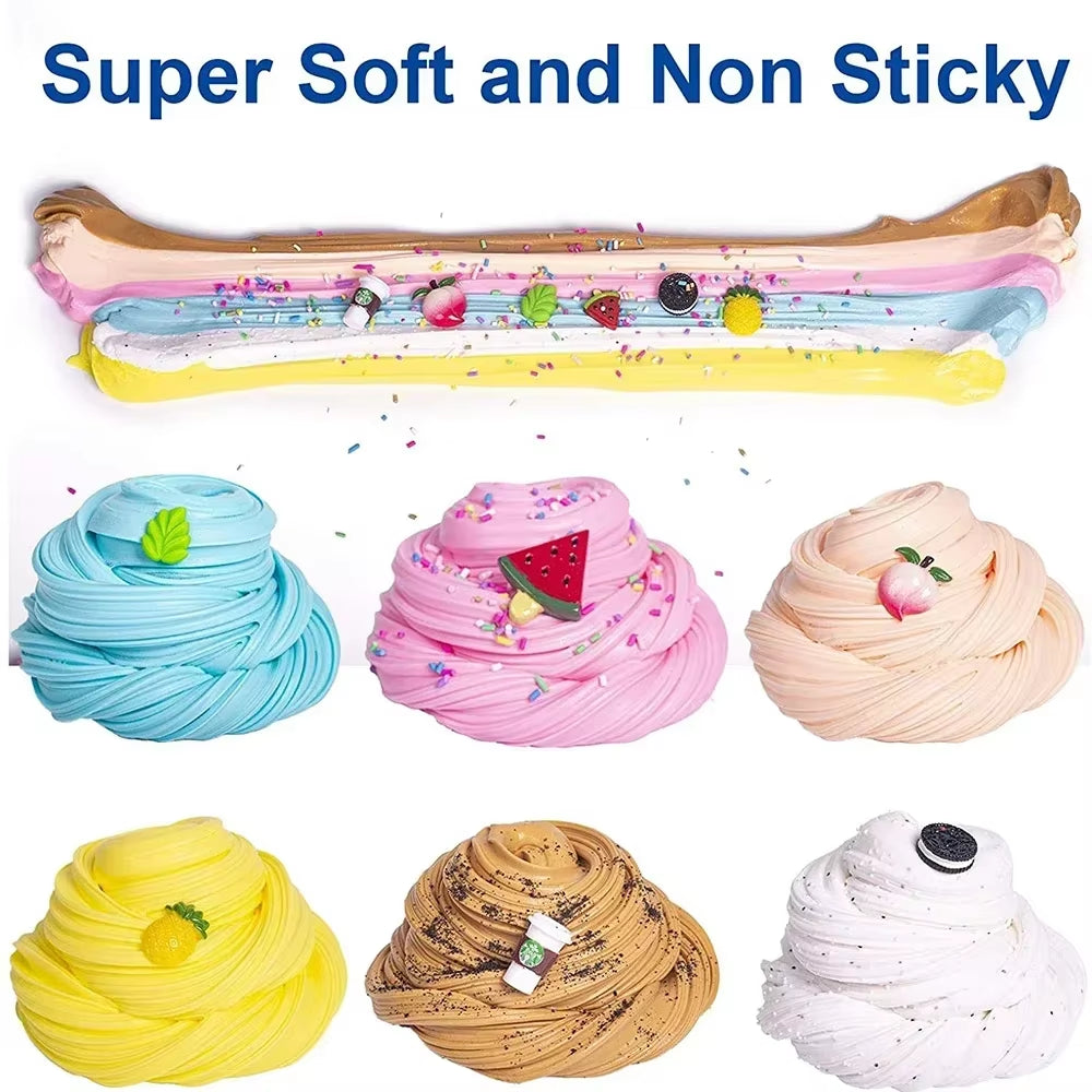 Decompress Soft Charms Rainbow Clay Kawaii Slime Party Toy for Kids Gift Colored Modeling Clay Set Toys Education Creativitytoy