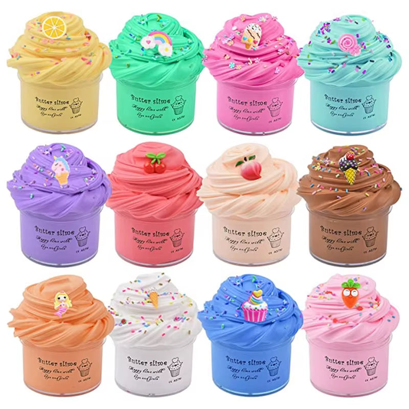 50Ml Butter Slime Kit Fake Candy Scented Slime Fluffy Party Antistress Toys for Kids Boys Girls Birthday Gift