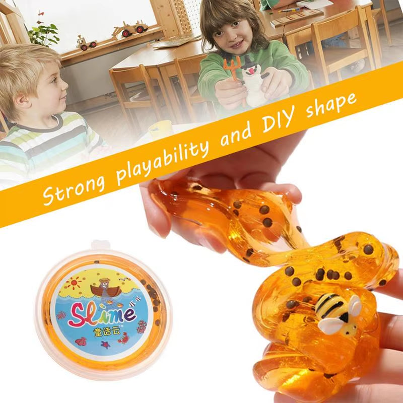 60Ml Hot Crystal Slime Toys Clear Honey Slime Bee Polymer Clays Modeling Slime Lizun Glue Mud Slime Putty DIY Toy Antistress Mud