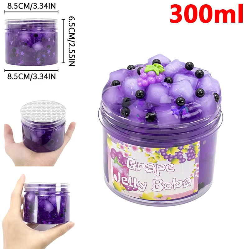 70/300Ml Large Capacity Crunchy Slime Kit Premade Crystal Slime Set Super Soft and Non-Sticky Jelly Cube Slime Party Favor Gifts