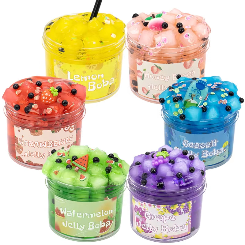 70/300Ml Large Capacity Crunchy Slime Kit Premade Crystal Slime Set Super Soft and Non-Sticky Jelly Cube Slime Party Favor Gifts