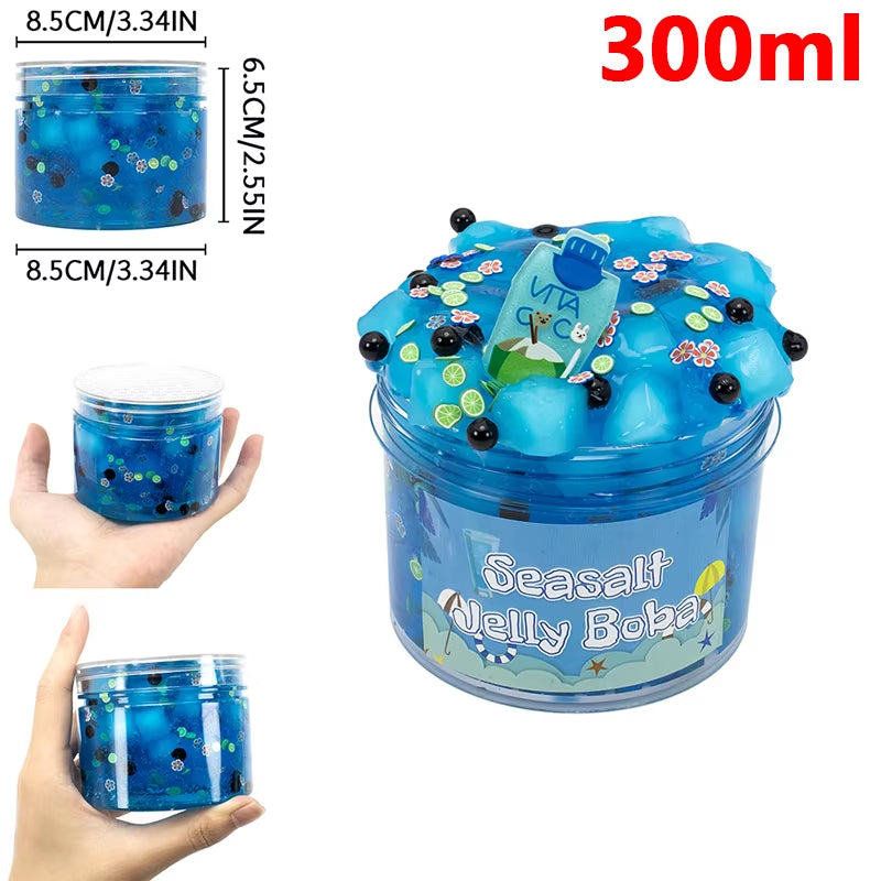 70/300Ml Large Capacity Crunchy Slime Kit Premade Crystal Slime Set Super Soft and Non-Sticky Jelly Cube Slime Party Favor Gifts