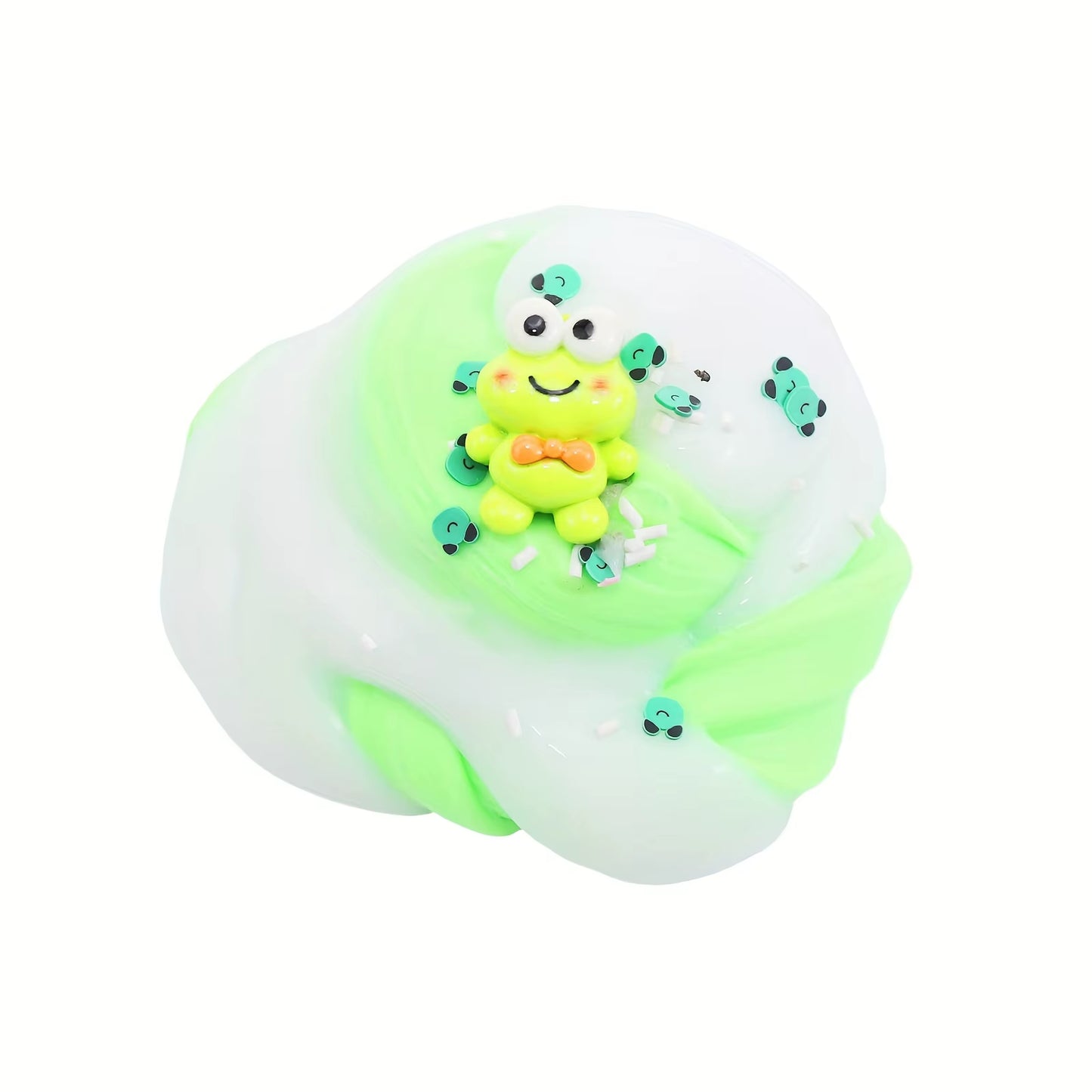 DIY Green Frog Slime Set, Handmade Toy, Children'S Toy, Stress Relieving Gift, Odorless, Stretchable Clay Toy, Slime Combination