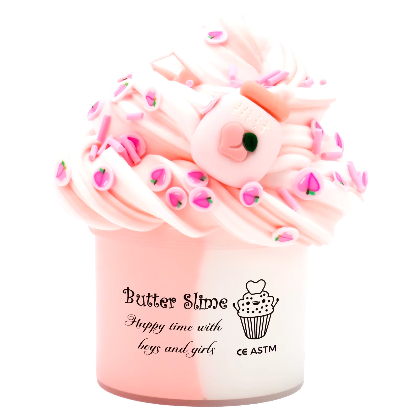 2.37Oz Fluffy Two-Tone Butter Slime Super Soft Clay Stretchy Non-Sticky Party Favors Slime Charms Toys Education Birthday Gifts